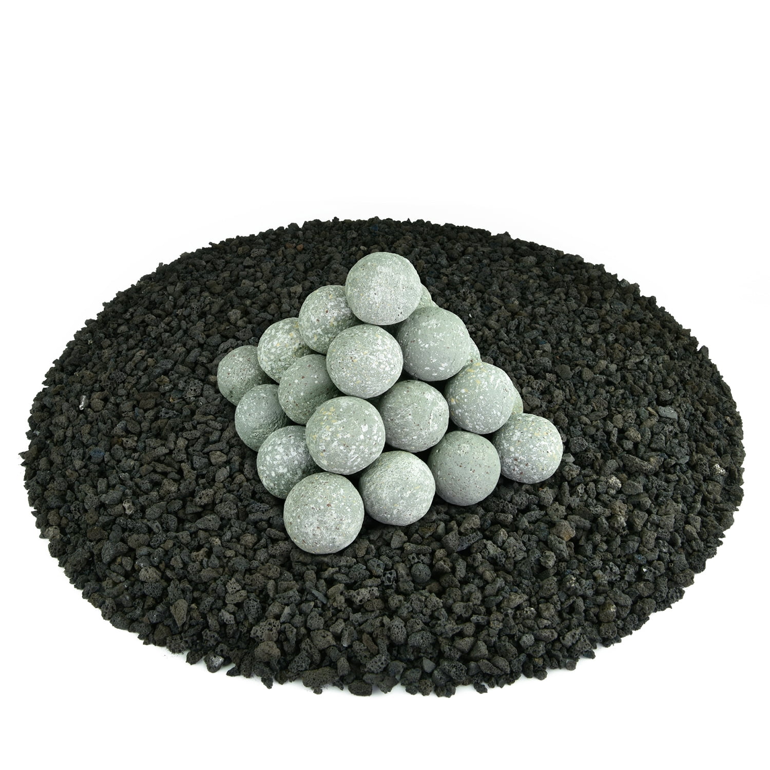Pewter Gray, Speckled Ceramic Fire Balls 2" Set of 30