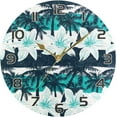 thumbnail image 5 of Aqua Palms Tree Wall Clock Round Vintage Silent Non Ticking Battery Operated Accurate Arabic Numerals Design for Home Kitchen Living Room Bedroom Inch, 5 of 5