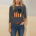thumbnail image 4 of Wo-Fusoul T-Shirt pour Femmes, Haut à Col Rond Imprimé à Manches Trois Quarts, Chemise Décontractée à Manches 3/4, 4 of 6