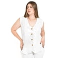 thumbnail image 4 of Set chaleco y pantalon a rayas Roman Fashion /Tallas Extras, 5073 (Blanco lineas) blanco 40, 4 of 6