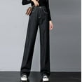 thumbnail image 5 of Straight Leg Pants for Women Fashion Fall Winter Long Trousers Slim Fit High Waist Warm Jeans Solid Color Comfy Lounge Casual Pocket, 5 of 5