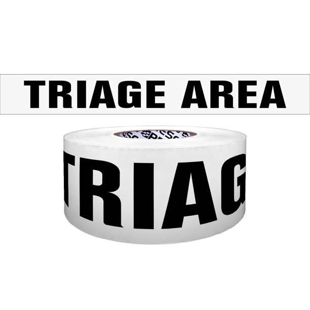 Presco Triage Printed Barricade Tape [4 mil thick] 3 in. x 1000 ft