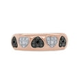 thumbnail image 2 of AFFY 0.03 Ct Black & White Natural Diamond Heart Ring in 14k Rose Gold Over Sterling Silver Ring Size : 11, 2 of 6