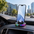 thumbnail image 5 of Car Phone Mount with Suction Cup for Dashboard, Universal Dashboard Car Phone Holder, Colorful LED Ambient Light Phone Cradle for Car Interior Upgrade (Black), 5 of 5