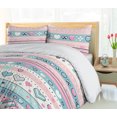 thumbnail image 3 of Ambesonne Heart Duvet Cover Set, Lines Circles and Chevron, Twin, Blush Pale Turquoise, 3 of 4