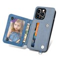 thumbnail image 5 of Elehold Luxury Leather Lanyard Wallet Case for iPhone 14 Pro 6.1 inch Magnetic Closure with Hand Strap Card Cash Slot Shockproof Kickstand Support Magnetic Car Mount Stylish Phone Case,Blue, 5 of 13
