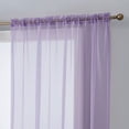 thumbnail image 2 of THD Serenity Sheer Voile Window Treatment Rod Pocket Curtain Panels - Curtains for Living Room - Set of 2 (Light Purple (Lilac), 54 W x 84 L), 2 of 6