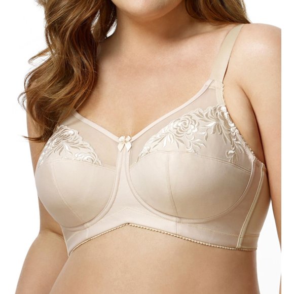 Women's Elila 1301 Embroidered Microfiber Soft-cup Bra (Nude 38C)