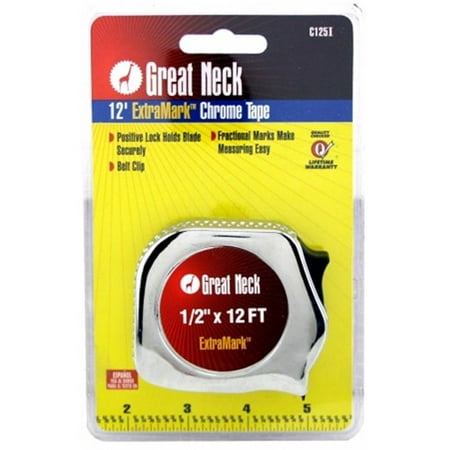 

Great Neck Saw 12ft. Chrome Tape Rule C125I
