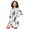 thumbnail image 3 of FORMRS Womens Long Sleeve Nightgowns Crew Neck Sleep Shirt Soft Pajamas Sizes S-3XL, Football Player Pattern, 3 of 8