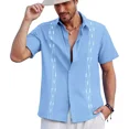 thumbnail image 1 of Playa De Guayabera Cubana Camisas Casual De Lino Para Hombre, 1 of 8