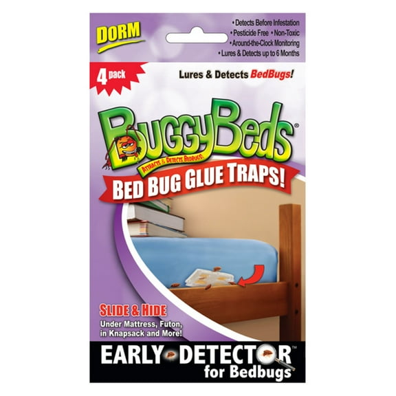 BuggyBeds Dorm Bed Bug Glue Traps 4 Pack