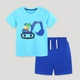 thumbnail image 2 of Atogsazn Children's Boys Summer Set Kids Printed Short Sleeve T Shirt and Shorts 2 Piece Outfit Clothes Sky Blue 3-4 Years on Clearance, 2 of 6