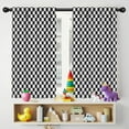 thumbnail image 5 of Blackout Kids Curtains,Black White Checkered Pattern Childrens Insulated Curtains Set Of 2,Bedroom Essentials,Toddler Room Decor 42"x54", 5 of 5