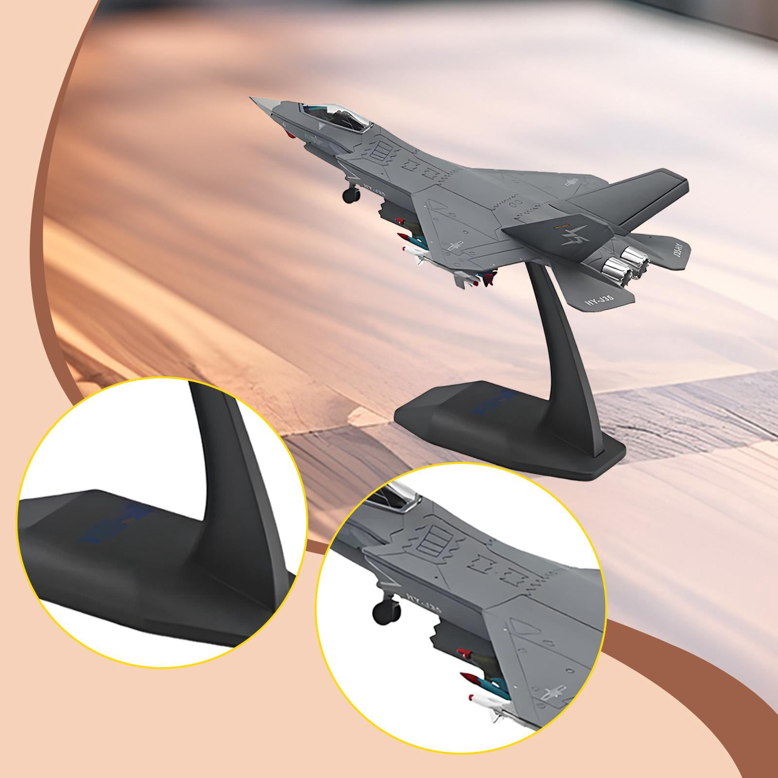 Diecast Plane Model 1/100 Scale J35 Fighter Jet Alloy Construction with Rotatable Wheels for Aviation Lovers