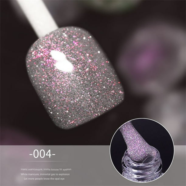 PINNI Gel Nail Polish 2pcs Set, Glitter Rose + Glitter Silver,  Semi-permanent Gel Nail Lacquer for Soak Off UV LED Manicure Nail Art Nail  Design Gifts