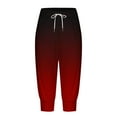 thumbnail image 5 of AJTQTH Carpi Pants Sport Pants for Women with Pockets Stylish Gradient Print Casual Joggers Drawstring Capris Red XXL, 5 of 5