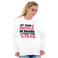 thumbnail image 4 of Breast Cancer Faith Bigger Than Fear Women Plus Size Crewneck Sweatshirt Brisco Brands 3X, 4 of 5