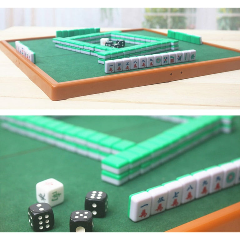 Dynwave Conjunto de mini mahjong com mesa dobrável de mahjong, jogos  clássicos de ladrilhos, jogo de mesa para, jogo de mahjong portátil, para  festas de, VERDE : : Brinquedos e Jogos