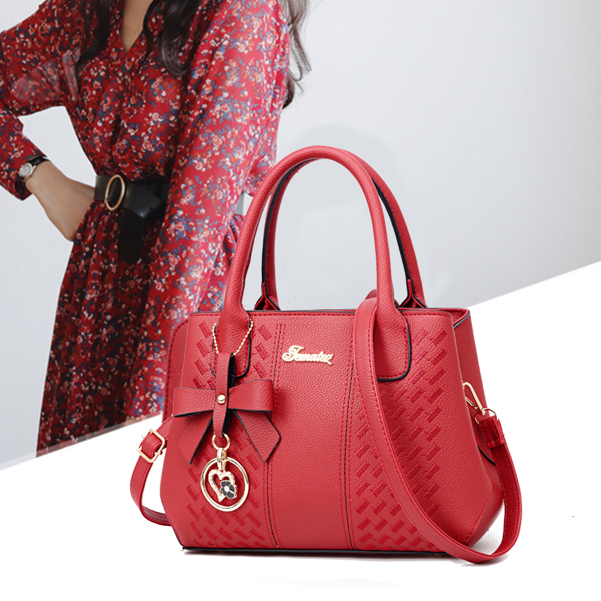 Jeniulet Purses and Handbags for Women Fashion Ladies PU Leather Top Handle  Satchel Shoulder Tote Bags