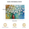 thumbnail image 2 of BCIIG  White Floral Canvas Wall Art Hand Painted Heavy Textured Paintings Teal and Yellow Pictures Contemporary Artwork for Living Room Bedroom Dinning Decor  20"x16", 2 of 5