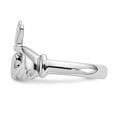 thumbnail image 4 of 14K White Gold Ring Band Themed Polished Men's Claddagh, Size 8, 4 of 5