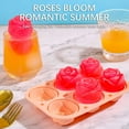 thumbnail image 6 of 6 Rose Shaped Ice Block Tray, Silicone Ice Block Tray with Clear Funnel-type Lid Novelty Rose Ice Block Mold Ice Ball Maker Mold Ice Tray for Cocktails Whiskey Chilled Drinks, 6 of 6
