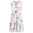 thumbnail image 3 of cocolona Womens Summer Boho Floral Dresses Button V Neck Sleeveless Mini Dress Vacation Beach Tiered Flowy Sundress, 3 of 5