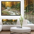 thumbnail image 4 of Designart - Cascade Forestière avec Arbres Jaunes - Impression sur Toile Encadrée Paysage Grand, 4 of 4