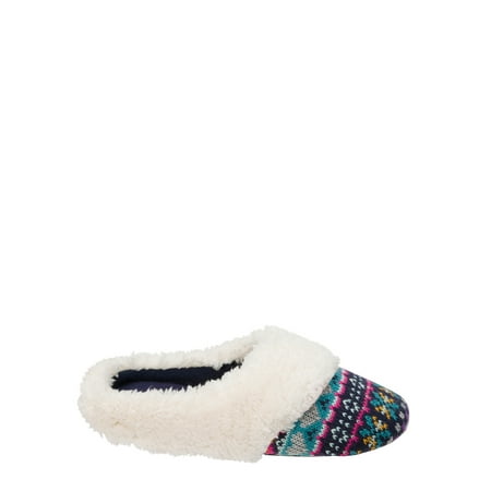 DF by Dearfoams Girls' Sweater Knit Clog Slippers