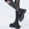 thumbnail image 1 of Calcetines de lana para niñas, otoño e invierno, largos, para mujer, con cremallera, cálidos, de color sólido, para todo tipo de combinaciones, 1 of 6