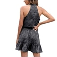 thumbnail image 5 of Robe Dos Nu pour Femmes à Imprimé Floral, Ourlet à Volants, Sans Manches, Robes d'Été Décontractées Évasées, Plage, Vacances, Mini-Robe, 5 of 5