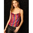 thumbnail image 3 of Allegra K Top De Camisola Cuello Redondo Escote Metálico Brillante Correa De Espagueti Blusa Sin Mangas Para Mujer Multicolor Rojo L, 3 of 6