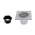 thumbnail image 7 of Kingston Brass BSF6360C Watercourse Floral 4-Inch Brass Square Grid Shower Drain with Hair Strainer in Polished Chrome, 7 of 7