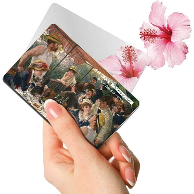 SILSTAR PROFESSIONAL Compact Card Mirror, Unbreakable Acrylic Makeup Mirror, Vanity Mirror small for Wallet Case, Travel Purse, Handheld Compact Pocket Mirror_Renoir_Luncheon of the Boating Party 116