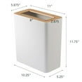 thumbnail image 6 of Yamazaki Home Trash Can - Two Styles, Ash, Steel + Wood, Rectangle, 2.5 gallons, 10 liters, Conceals Trash Liners, Lid, No Assembly, 6 of 6