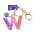 thumbnail image 1 of Hangs 2 Resin Glittering Letter Keychain Set—Stylish English Character Key Chain with Color Stitching Flowing Design for Fashion Accessories and Daily Use, 1 of 5
