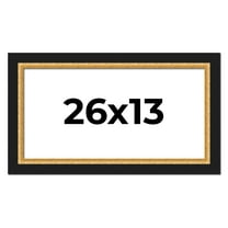 26x13 Frame Gold Real Wood Picture Frame Width 2.25 Inches | Interior Frame Depth 0.5 Inches |