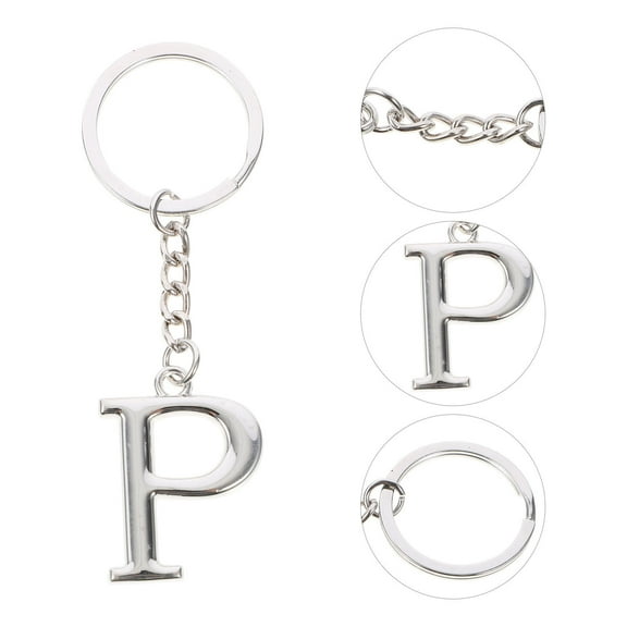 GOOHOCHY Personalised Letter Keychain Kaychain Key Chains Creative Keychain Silver