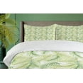 thumbnail image 4 of Ambesonne Palm Leaf Duvet Cover Sets, Fresh Environment, 2-Queen, Fern Green Pale Green, 4 of 7
