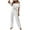 White, variant on Wyzesi Womens Sweatsuits Set Cotton Women Summer 2 Piece Outfits Casual Sleeveless Sweatsuits Matching Wide Leg Tracksuits Sets Fashion Clothes Shorts Suit with Pockets Long