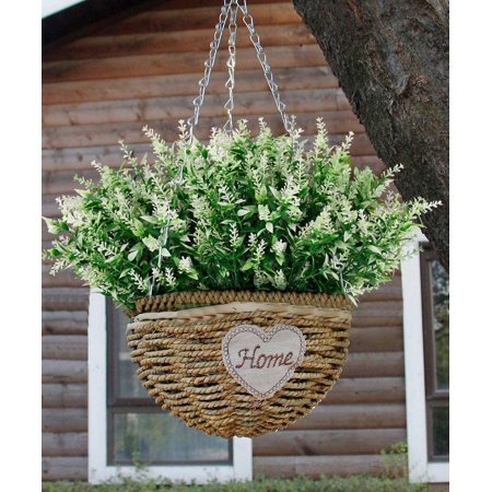 Sinhoon 16 Bundles Artificial Lavender Flowers for Outdoor Decoration, UV Resistant Fake Shrubs Garden Indoor Outdoor Decor (White)