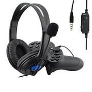 Wired Gaming Headset Earphones with Mic Microphone Stereo Bass Dinner for Sony PS4 PlayStation 4 Gamers