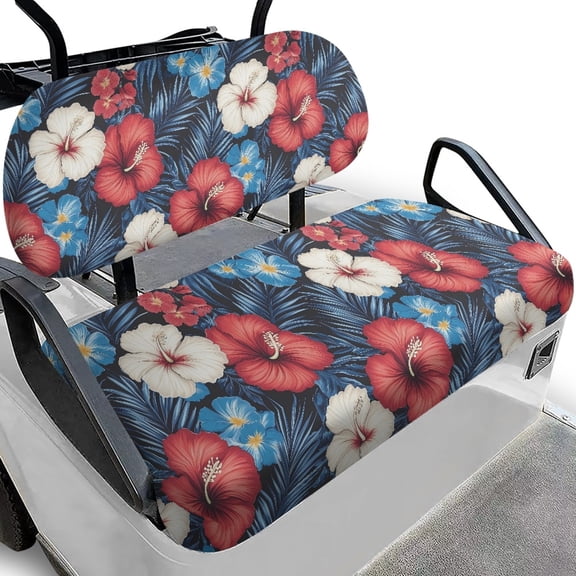 Pzuqiu Golf Cart Seat Covers Lightweight, Compatible with Golf Carts Outdoor, Golf Cart Seat Cover Sets Fit for Ezgo Most Club Cars Golf Carts, Flowers Pattern