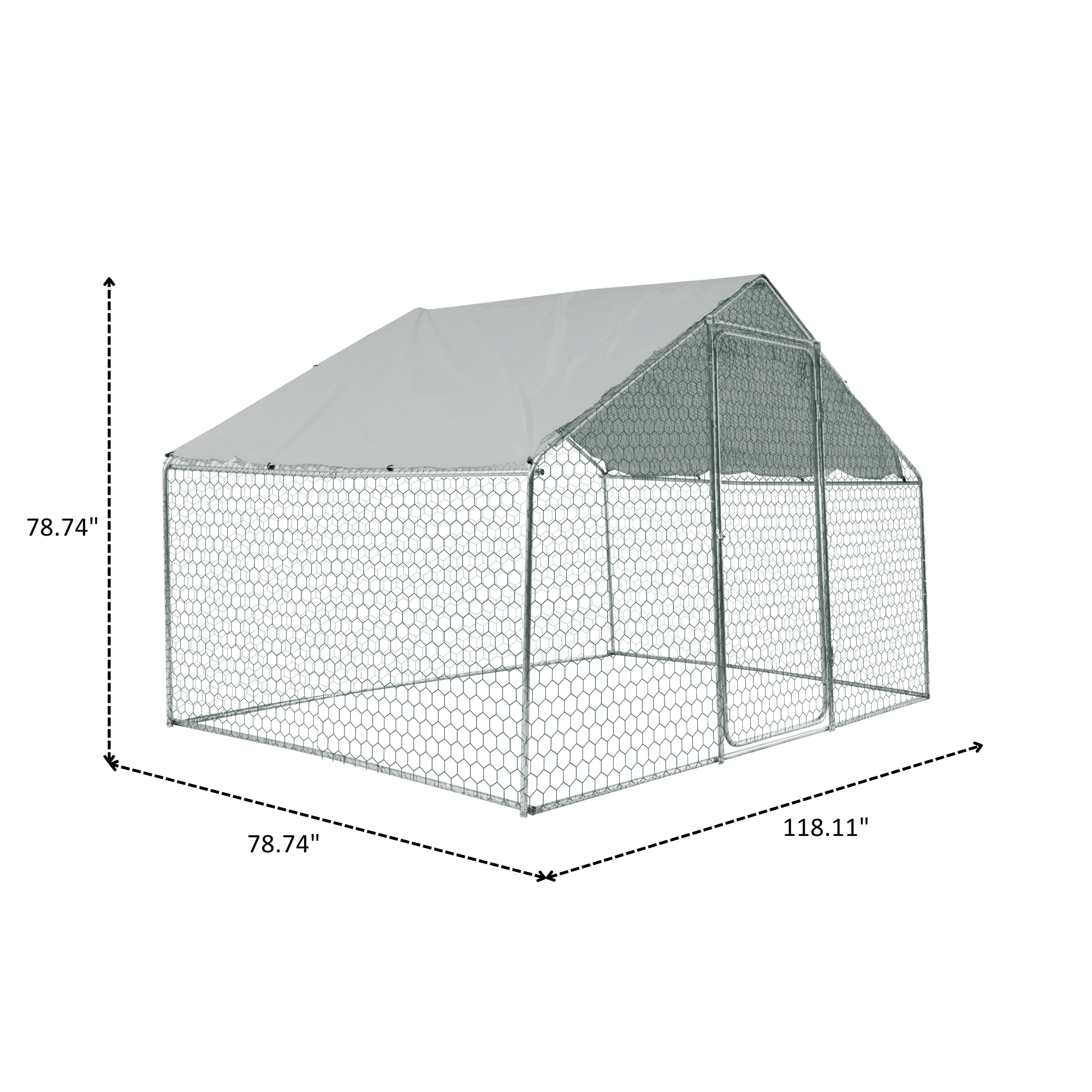 Outdoor Chicken Coop Metal Big Space, 10*6*6 Ft