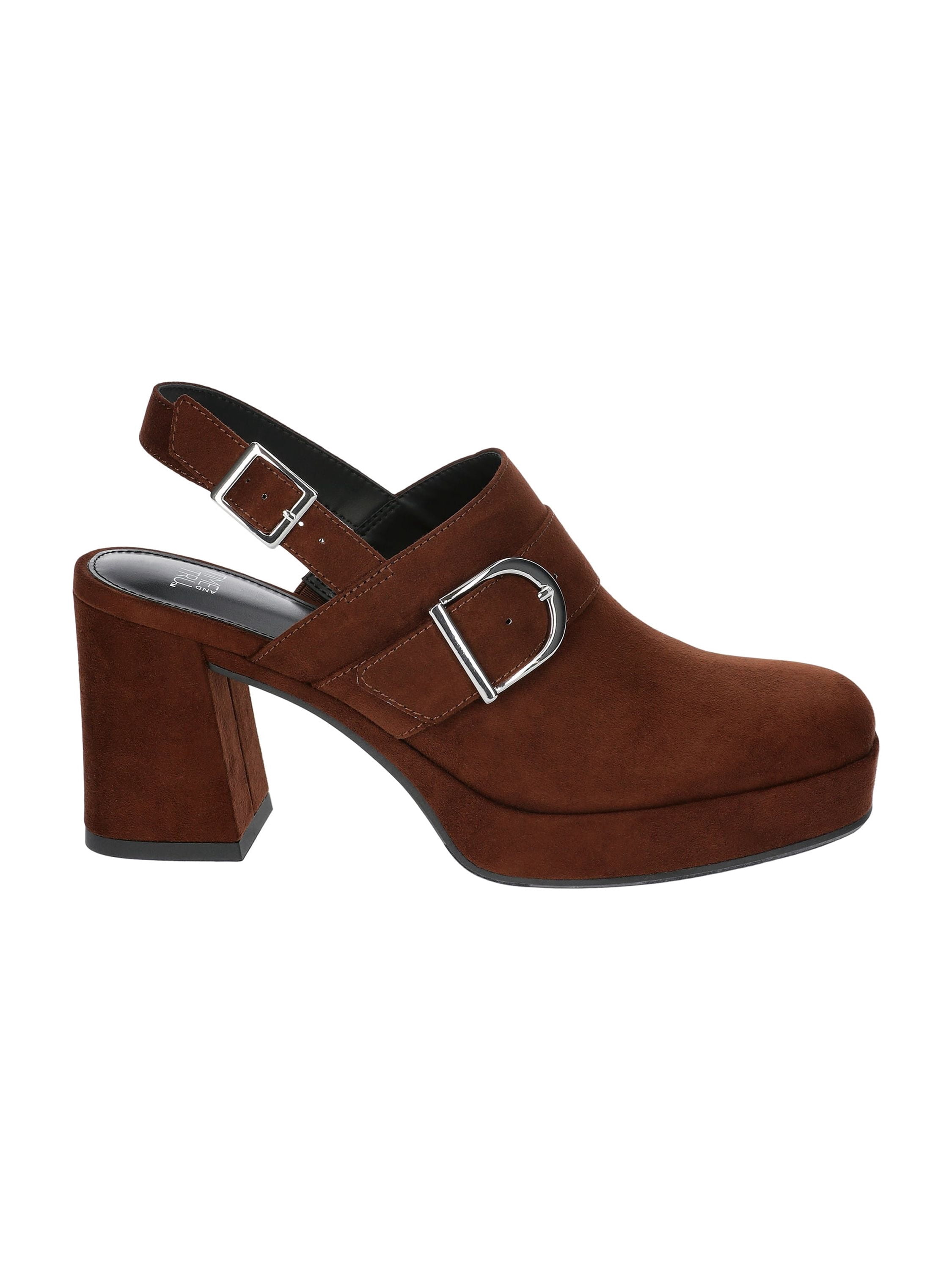 Time and Tru Women's Faux Suede Sling Back Clogs