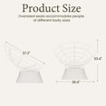 thumbnail image 7 of LayinSun 2 Pieces Oversized Outdoor Rattan Swivel Papasan Chair with 6" Soft Thickened Cushion for Patio, Deck, Living Room, 7 of 7