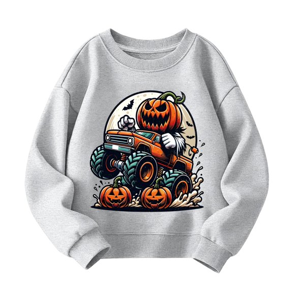 TGPMGRZ Kids Halloween Sweatshirts Cute Print Loose Fit Pullover Cozy Ensemble, 4-5 Years