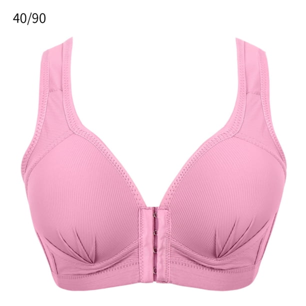 Sujetador Inalámbrico Transpirable Hebilla Frontal Correa Ancha Ropa Interior Delgada para Mujer Niña, Morado Rojo, 40/90 Sweethay AP001203-33