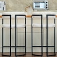 thumbnail image 2 of Guyou Fabio 26" Upholstered Counter Height Bar Stools with Metal Frame, White/Fur(Set of 2), 2 of 13